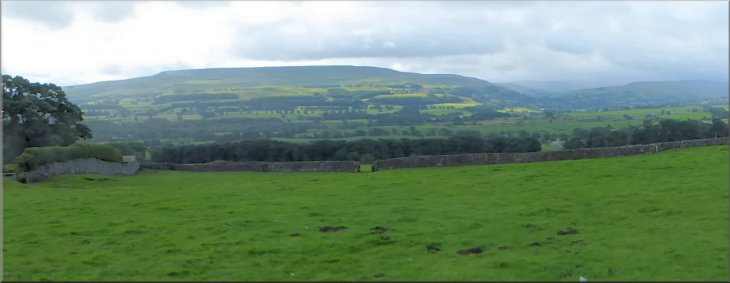 Looking across Wensleydale to Pen Hill from the car park at Bolton Castle